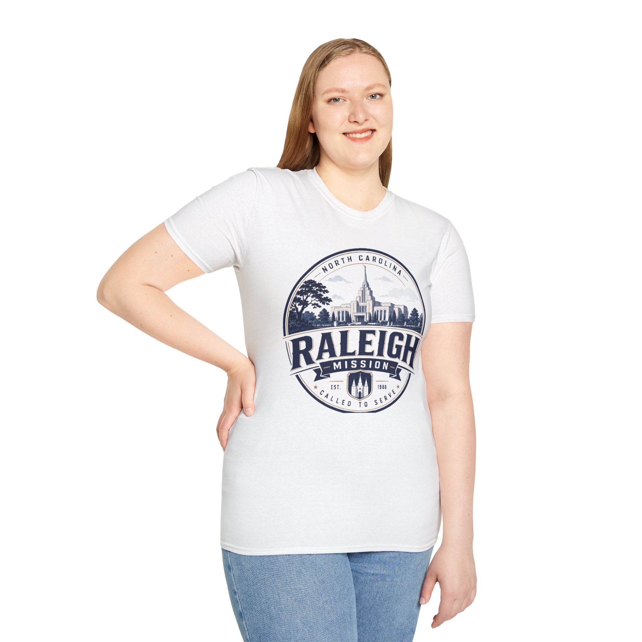 North Carolina Raleigh Mission Temple Unisex Softstyle T-Shirt