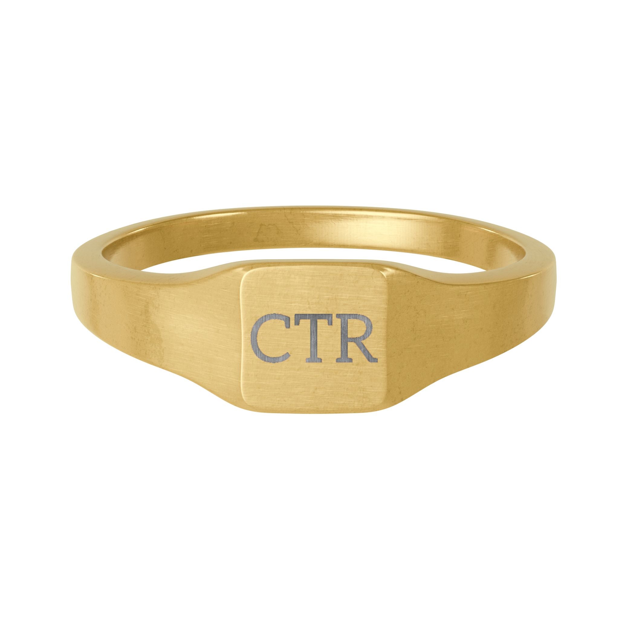 Personalized Square Signet Ring — Engraved Stainless Steel Monogram Jewelry
