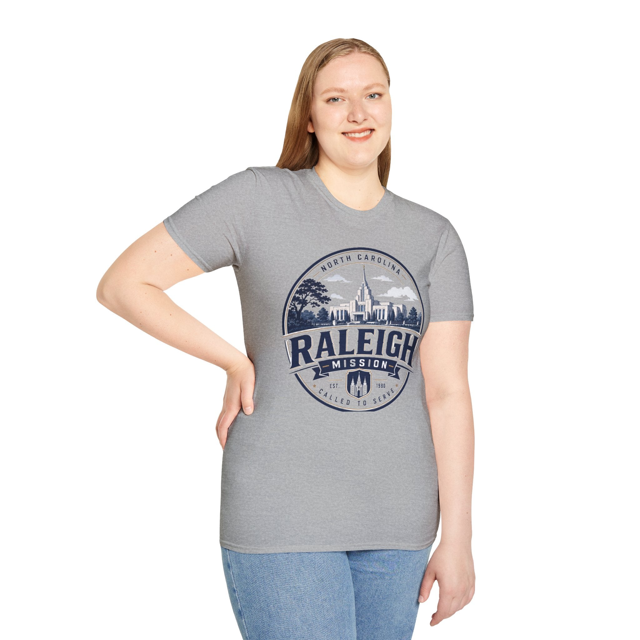 North Carolina Raleigh Mission Temple Unisex Softstyle T-Shirt