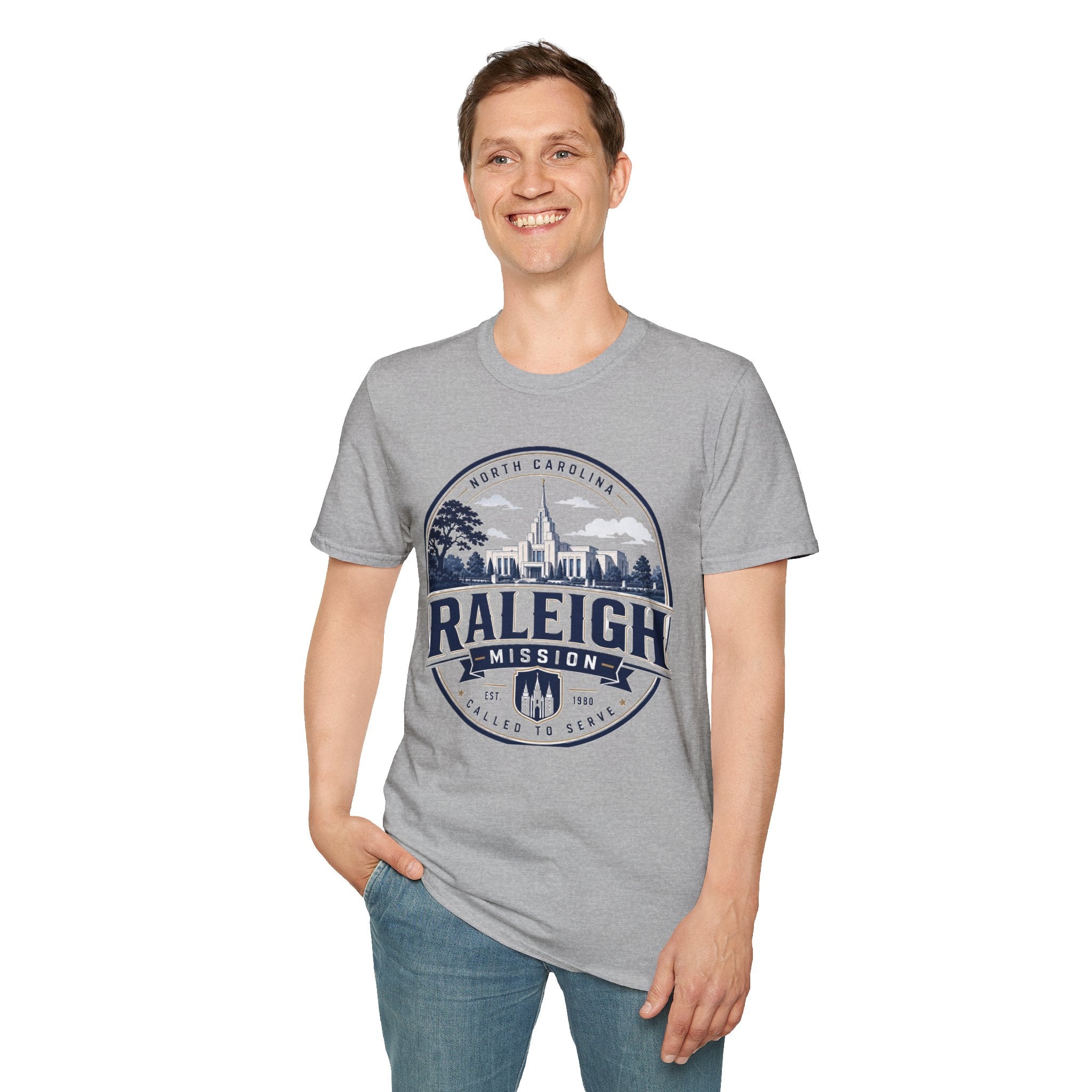North Carolina Raleigh Mission Temple Unisex Softstyle T-Shirt